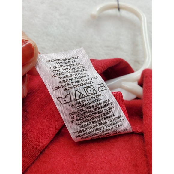 Disney Minnie‎ Mouse Hoodie Girls Sz XL Red Snowflake 100% Polyester Long Sleeve - Picture 10 of 10